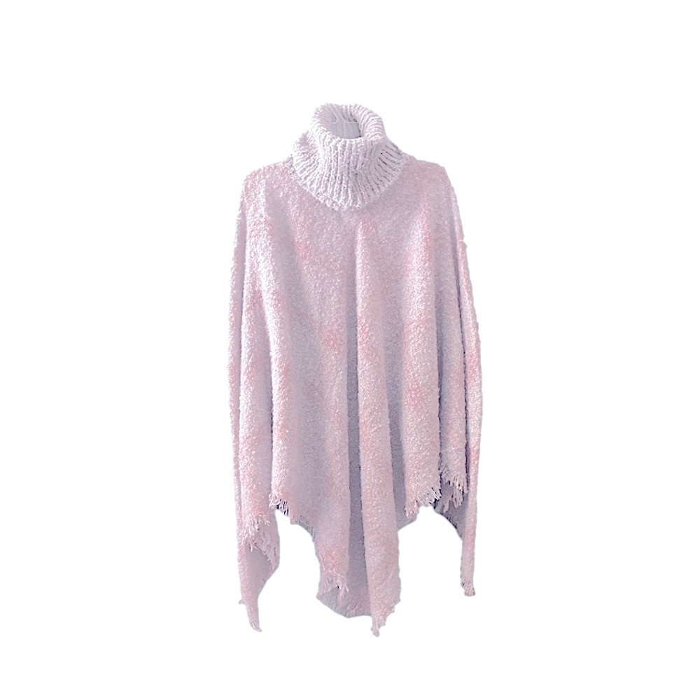 Sweater Poncho cover gray & pink, lightweight.